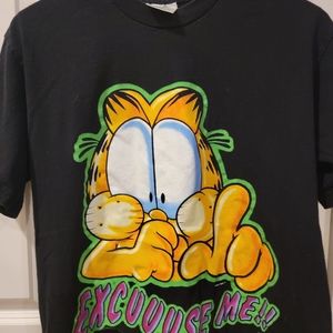 Vintage Garfield Excuse Me Black Tee Sz Medium